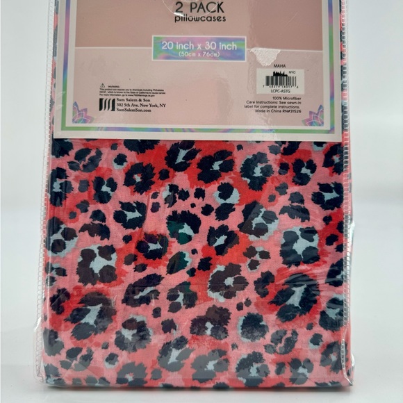 Lulu & Coco 2 Pack Pillowcases Maha Pattern 20” X 30” Leopard Microfiber NEW - Picture 4 of 4